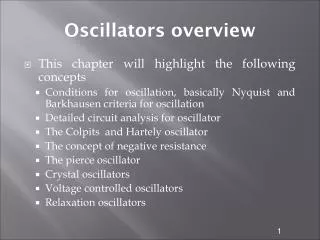 Oscillators overview