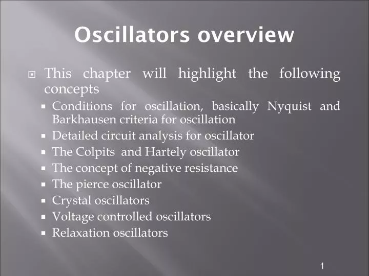 oscillators overview