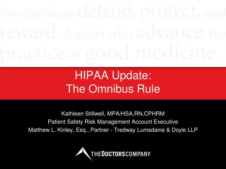 hipaa update the omnibus rule