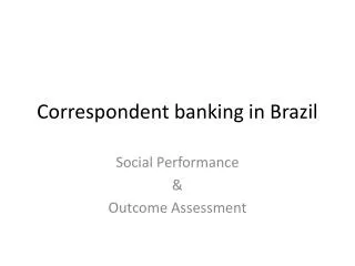 Correspondent banking in Brazil