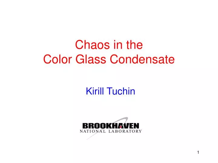 chaos in the color glass condensate