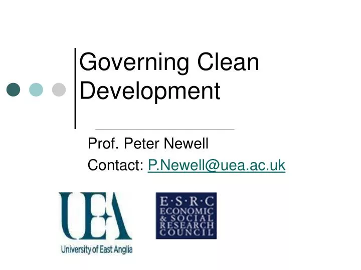 governing clean development
