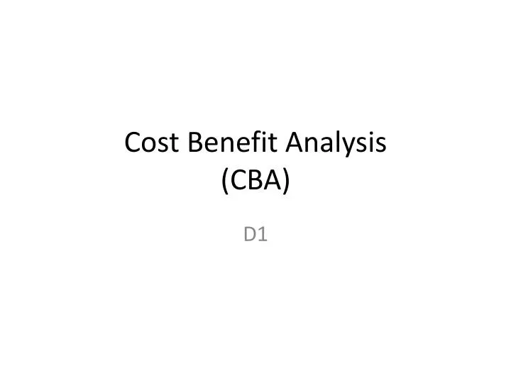 cost benefit analysis cba