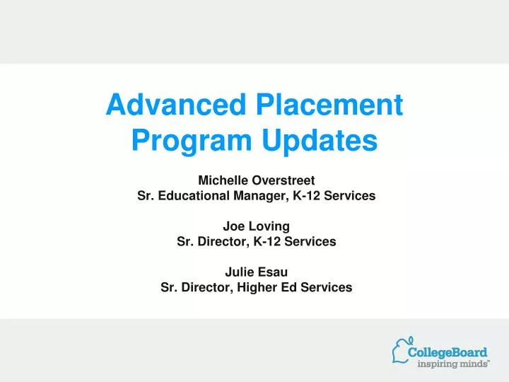 advanced placement program updates