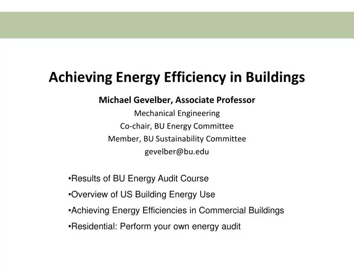 achieving energy efficiency in buildings