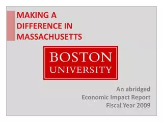 MAKING A DIFFERENCE IN MASSACHUSETTS