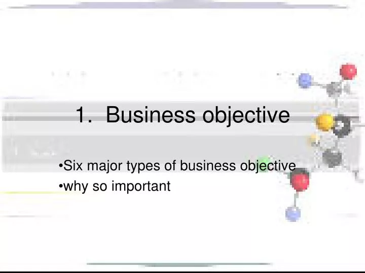 1 business objective