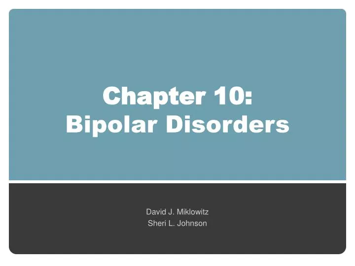chapter 10 bipolar disorders
