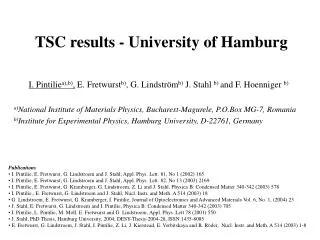 TSC results - University of Hamburg