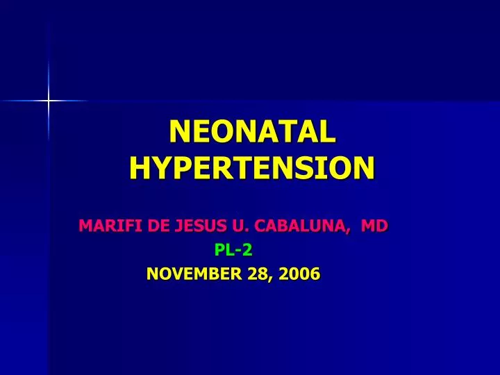 neonatal hypertension