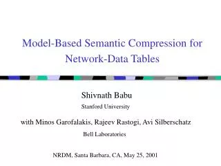 Model-Based Semantic Compression for Network-Data Tables