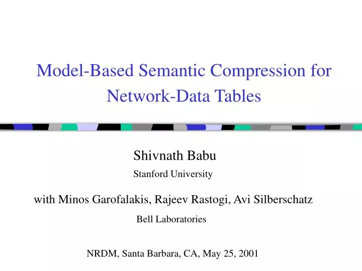 model based semantic compression for network data tables