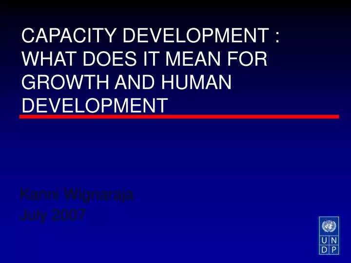 capacity development what does it mean for growth and human development