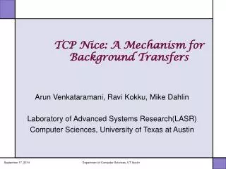 TCP Nice: A Mechanism for Background Transfers