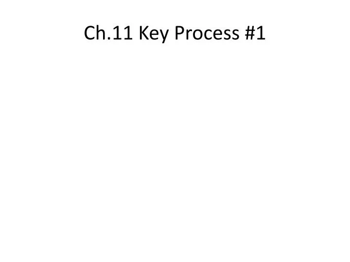 ch 11 key process 1