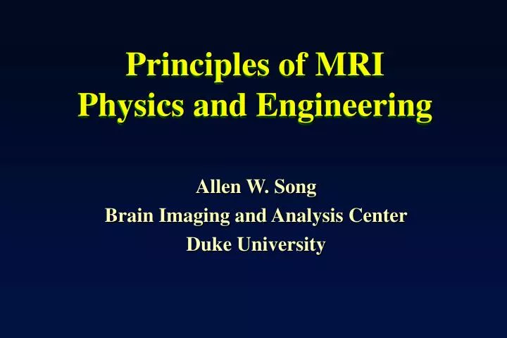 principles of mri physics and engineering