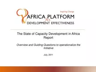 The State of Capacity Development in Africa Report