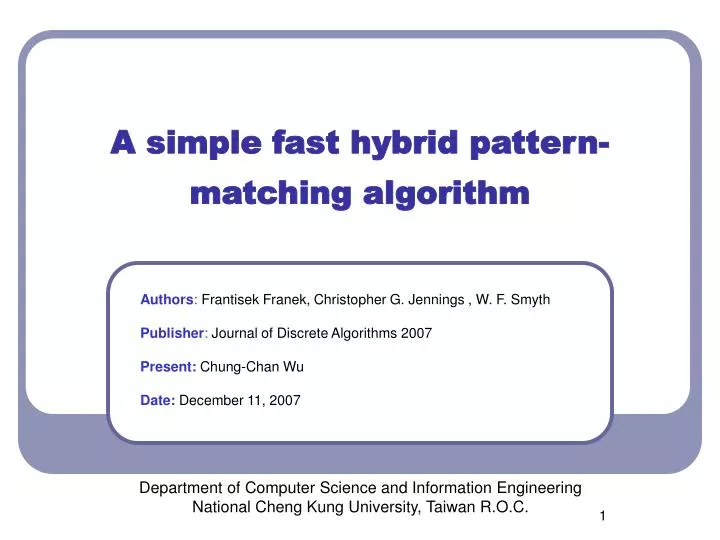 a simple fast hybrid pattern matching algorithm