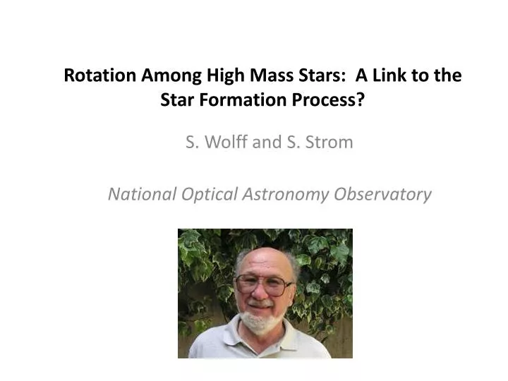 rotation among high mass stars a link to the star formation process
