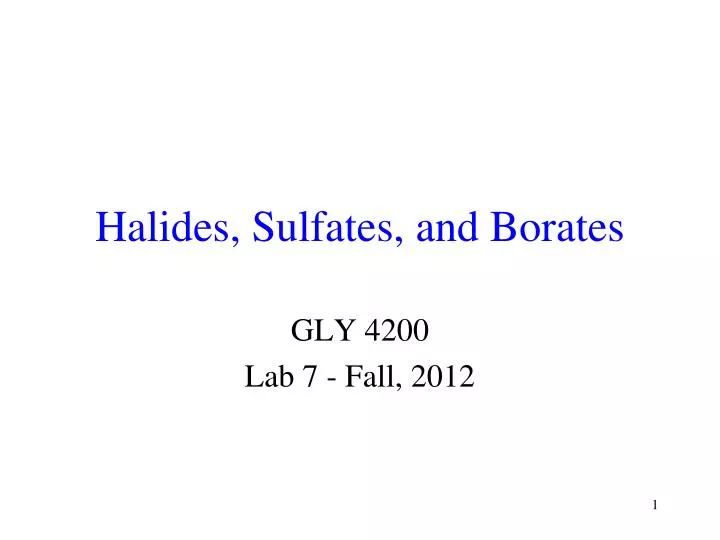 halides sulfates and borates