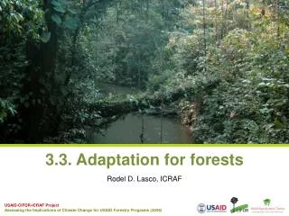 3.3. Adaptation for forests