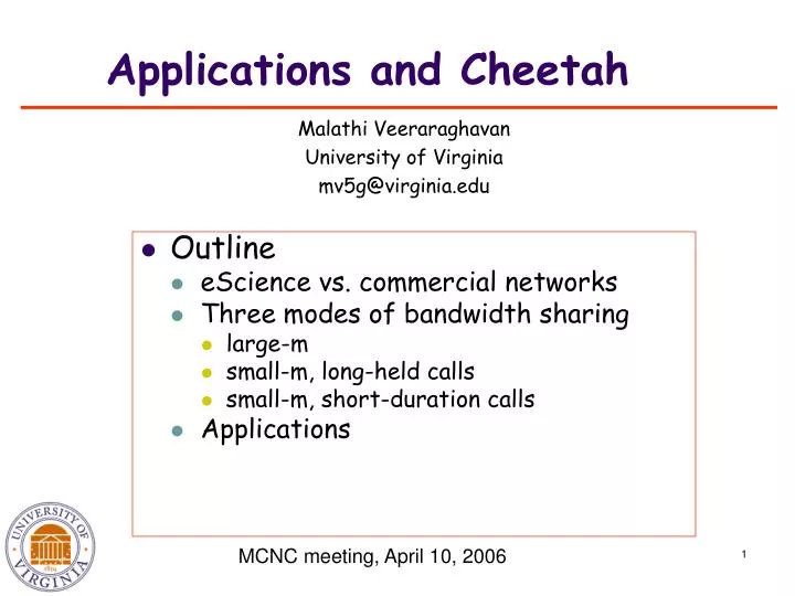 applications and cheetah