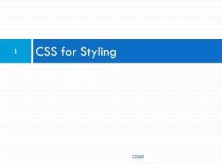 CSS for Styling