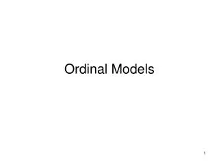 Ordinal Models