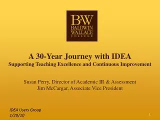 A 30-Year Journey with IDEA Supporting Teaching Excellence and Continuous Improvement