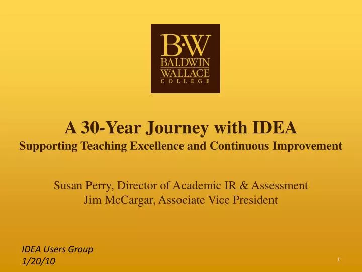 a 30 year journey with idea supporting teaching excellence and continuous improvement