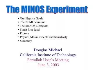 The MINOS Experiment