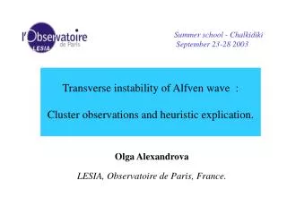 Transverse instability of Alfven wave : Cluster observations and heuristic explication.