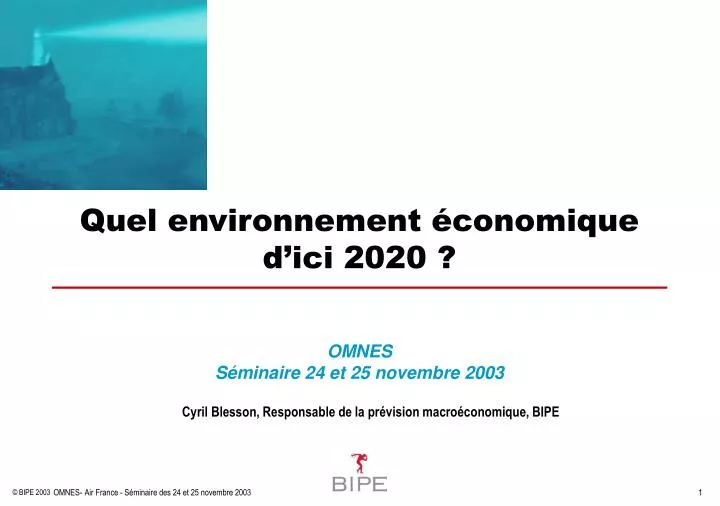 quel environnement conomique d ici 2020