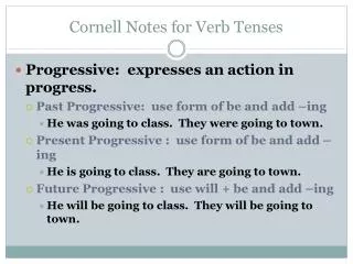Cornell Notes for Verb Tenses