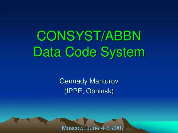 consyst abbn data code system