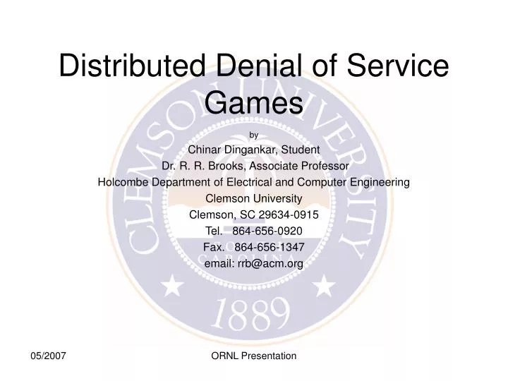 distributed denial of service games