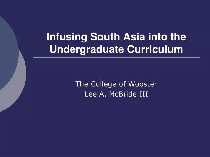 infusing south asia into the undergraduate curriculum