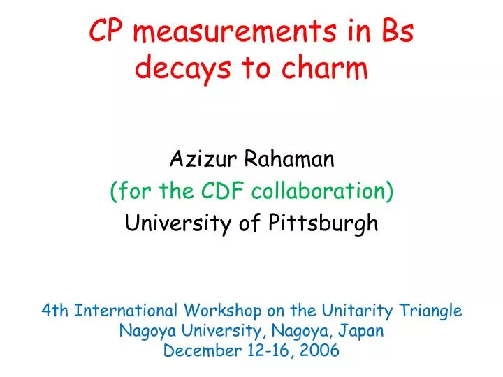 cp measurements in bs decays to charm