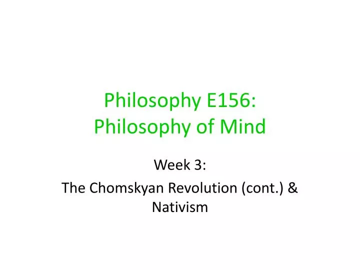 philosophy e156 philosophy of mind