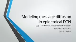 Modeling message diffusion in epidemical DTN