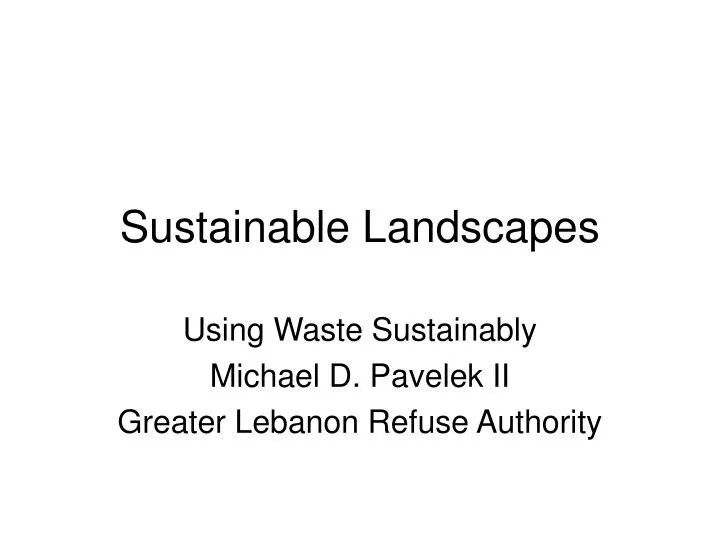 sustainable landscapes