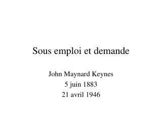 sous emploi et demande