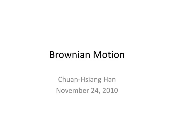 brownian motion