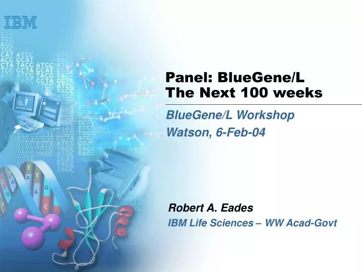 panel bluegene l the next 100 weeks