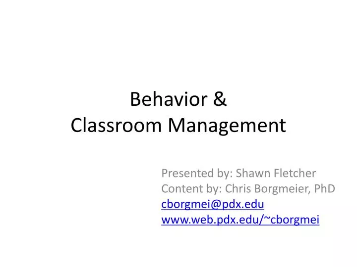 behavior classroom management
