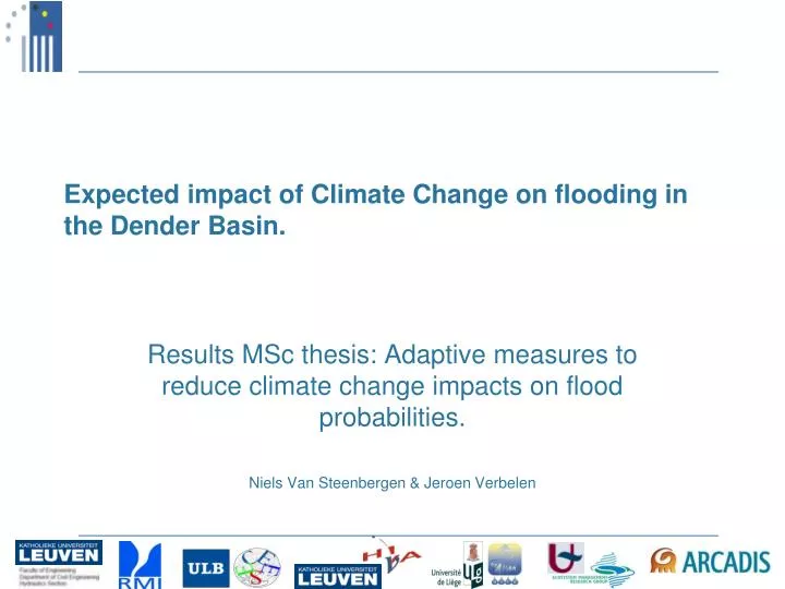 expected impact of climate change on flooding in the dender basin