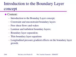 Introduction to the Boundary Layer concept