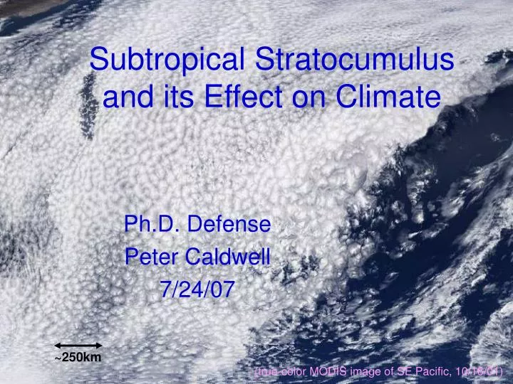 subtropical stratocumulus and its effect on climate
