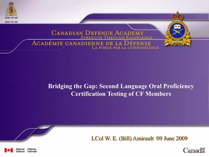 bridging the gap second language oral proficiency certification testing of cf members