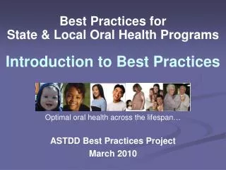 Best Practices for State &amp; Local Oral Health Programs